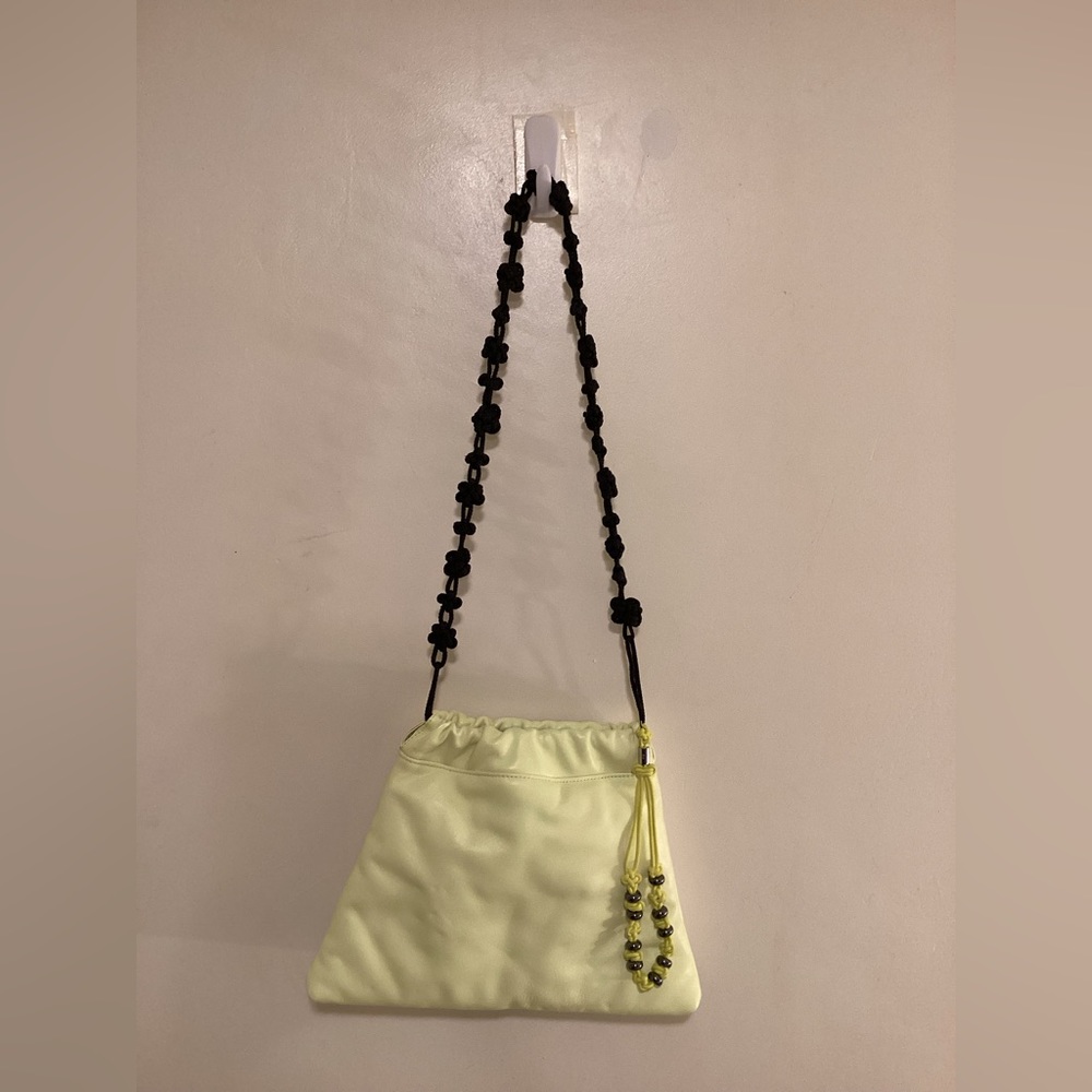 Kara Yellow Leather  Shoulder Bag